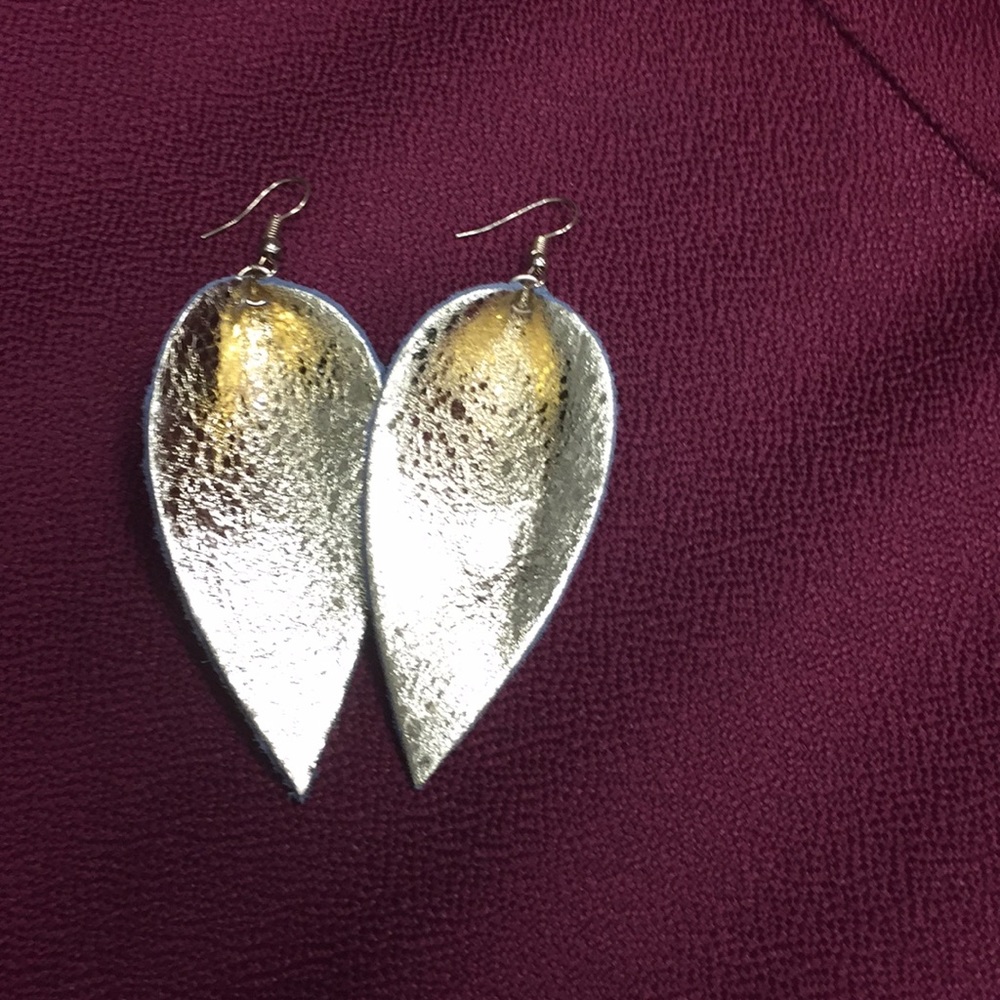 Gold Leather Earrings